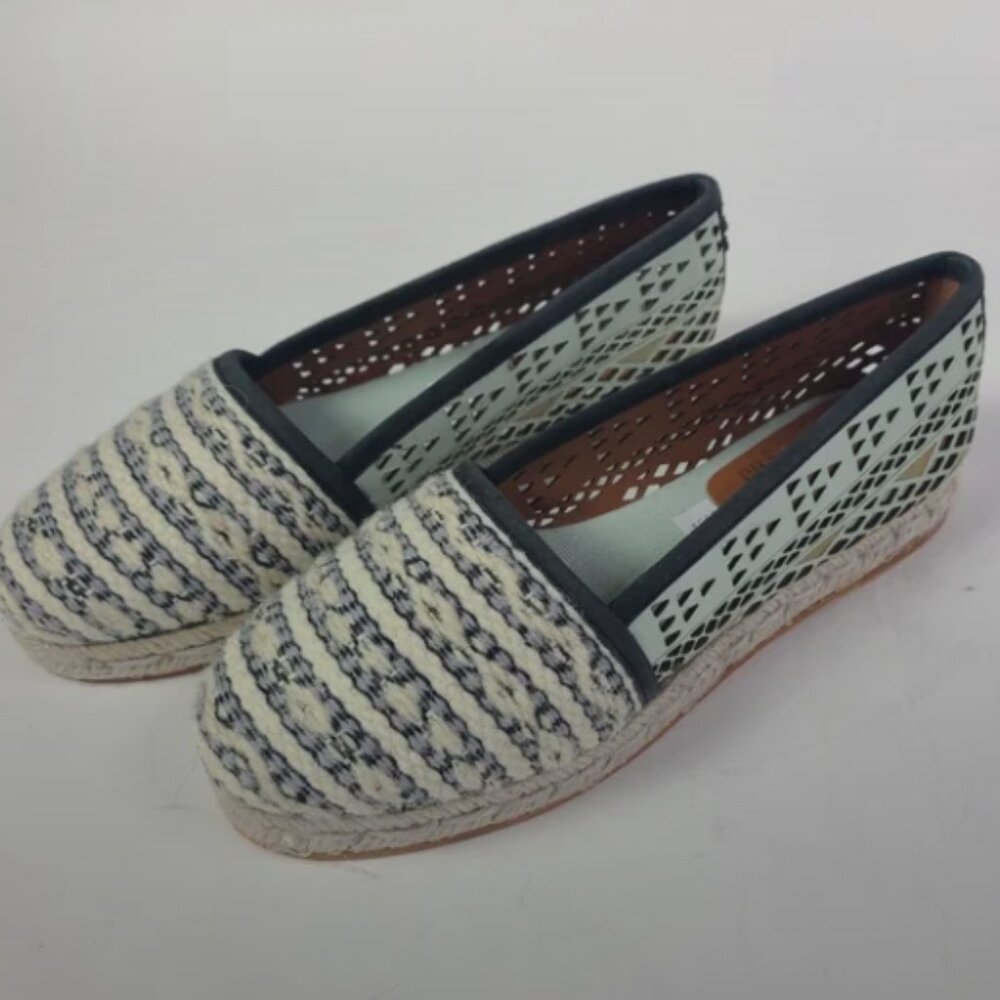 COBRA SOCIETY Wool & Leather Laser Cut Espadrilles Shoes Size 39 = 8.5 New